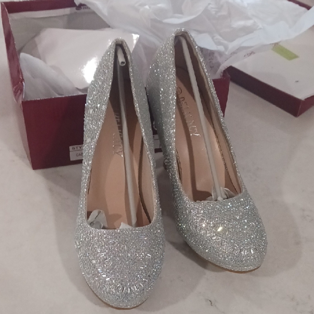 Silver Glitter Women's Shoes